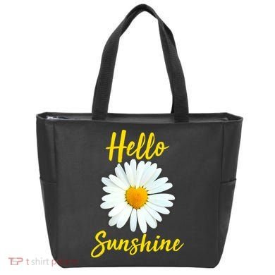 Cute Hello Sunshine Heart Daisy Flower Tote Bag
