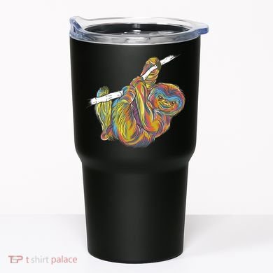 Colorful Hanging Sloth Tumbler
