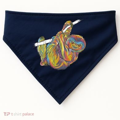 Colorful Hanging Sloth USA-Made Doggie Bandana