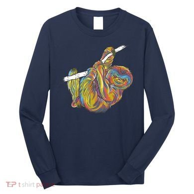 Colorful Hanging Sloth Long Sleeve Shirt