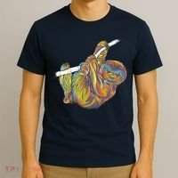 Colorful Hanging Sloth T-Shirt thumb 3