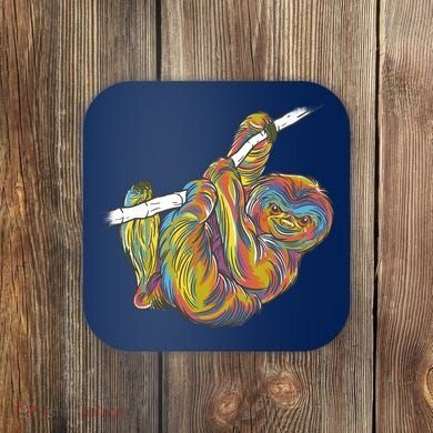 Colorful Hanging Sloth Coaster