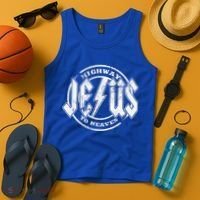 Christian Highway To Heaven Rock N Roll Jesus Tank Top thumb 4