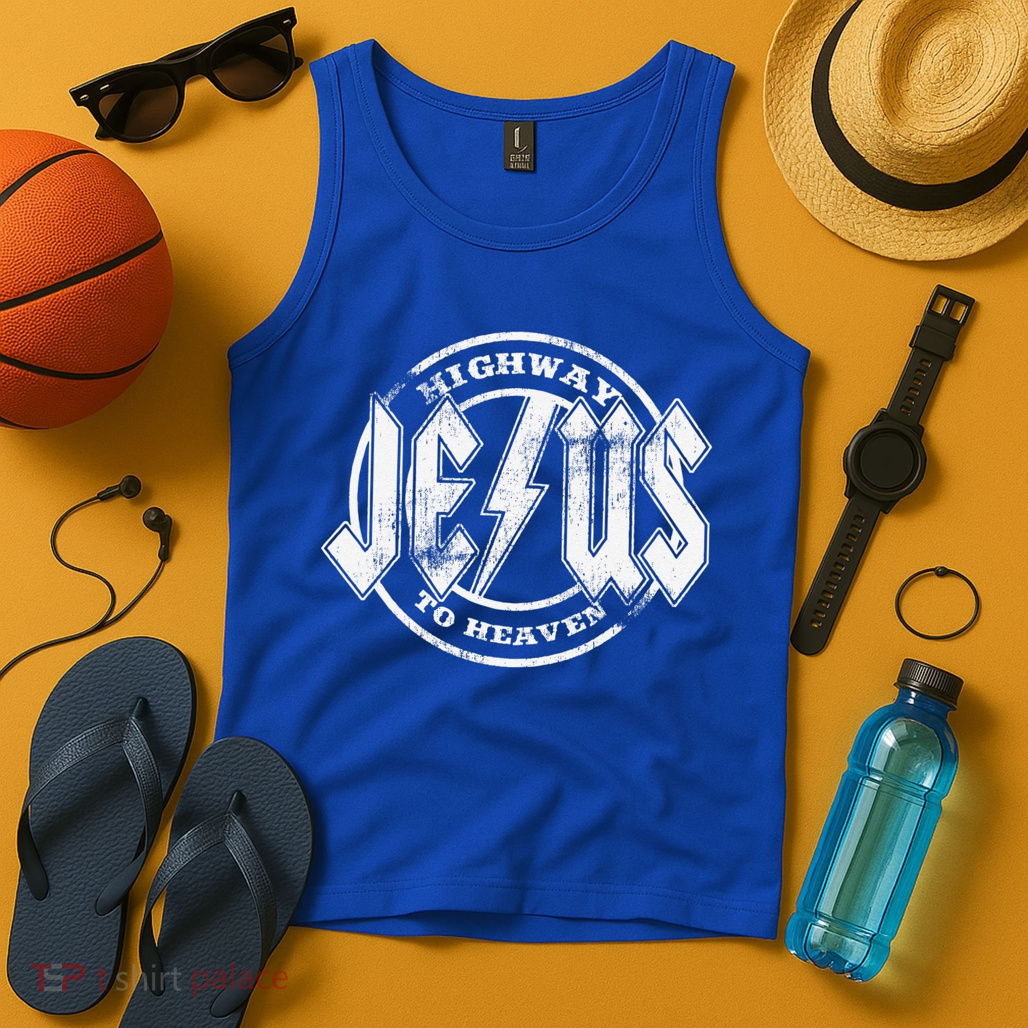 Christian Highway To Heaven Rock N Roll Jesus Tank Top