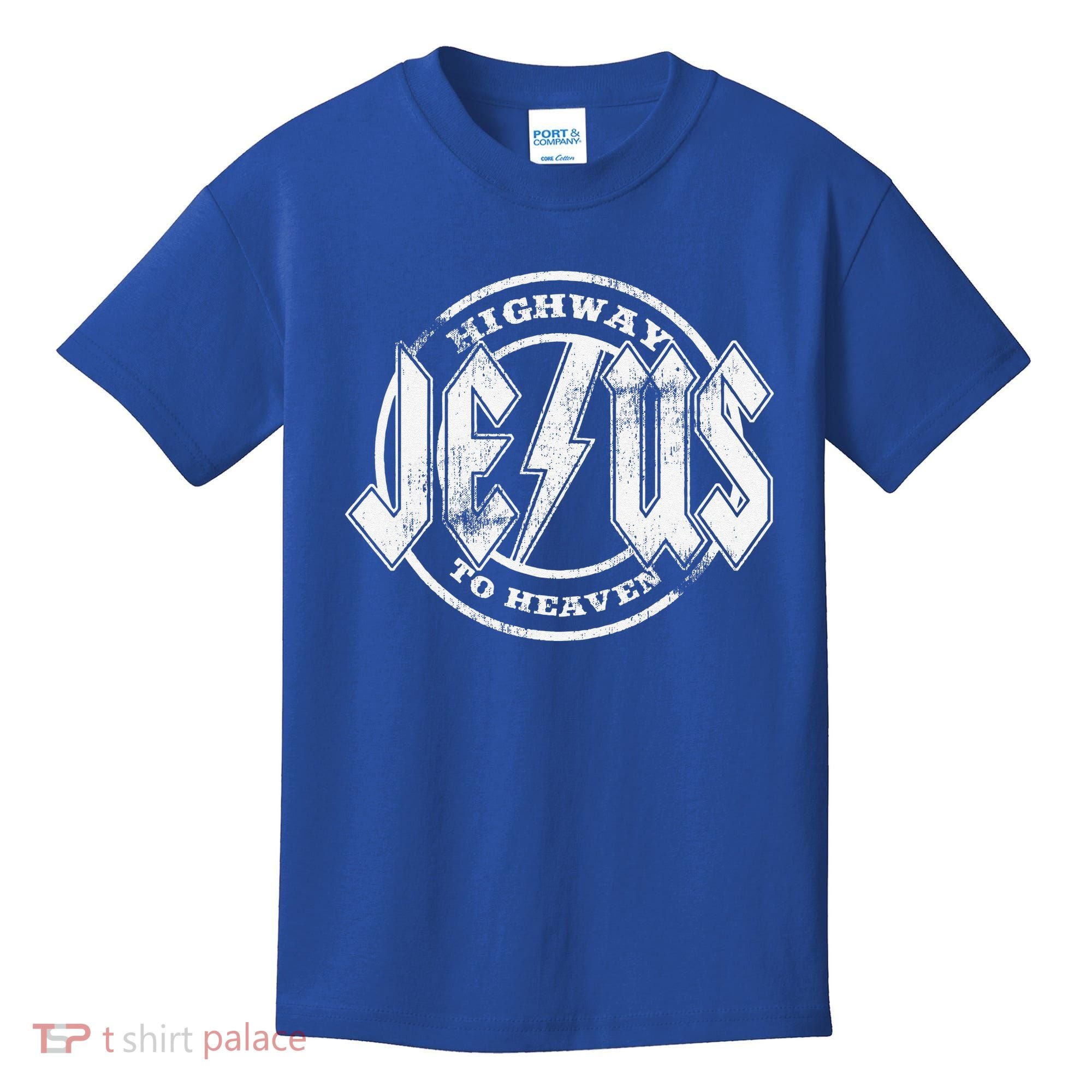 Christian Highway To Heaven Rock N Roll Jesus Kids T-Shirt