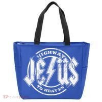 Christian Highway To Heaven Rock N Roll Jesus Tote Bag thumb 0