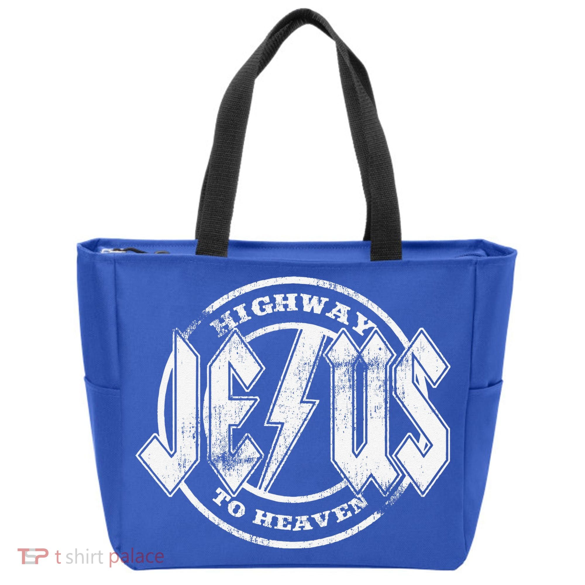 Christian Highway To Heaven Rock N Roll Jesus Tote Bag