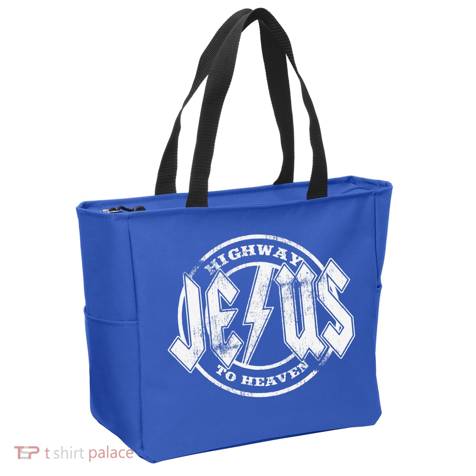 Christian Highway To Heaven Rock N Roll Jesus Tote Bag