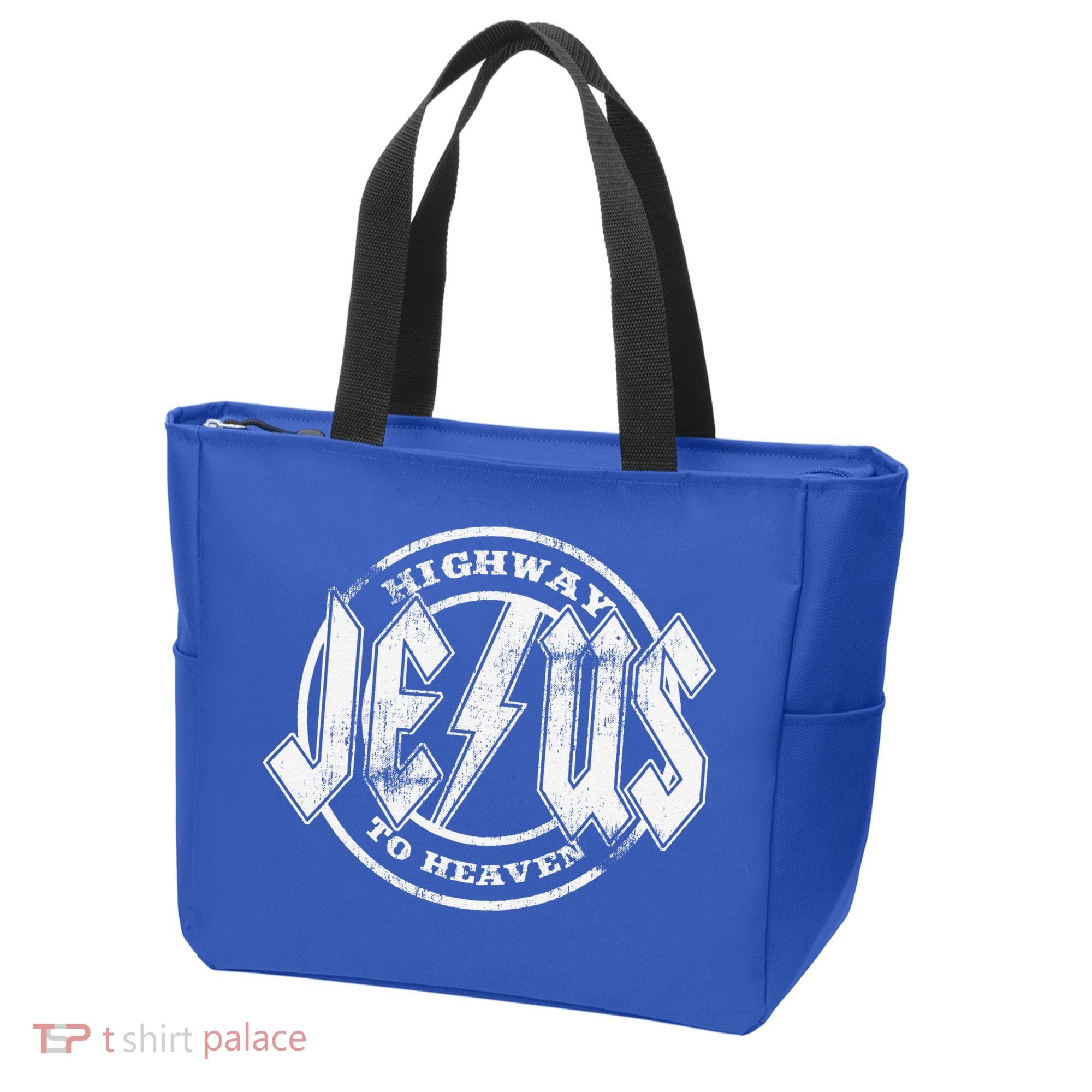 Christian Highway To Heaven Rock N Roll Jesus Tote Bag