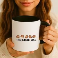 Cute Hedgehog This Is How I Roll Hedgehog Coffee Mug thumb 3