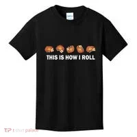 Cute Hedgehog This Is How I Roll Hedgehog Kids T-Shirt thumb 0
