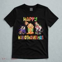 Coffee Halloween Thanksgiving Christmas Happy Hallothanksmas T-Shirt thumb 5