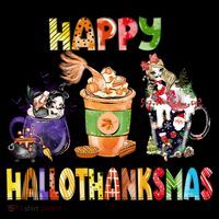 Coffee Halloween Thanksgiving Christmas Happy Hallothanksmas Coffee Mug thumb 5