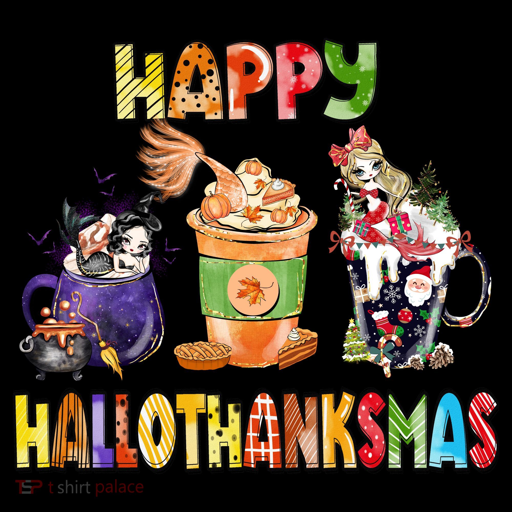 Coffee Halloween Thanksgiving Christmas Happy Hallothanksmas Coffee Mug