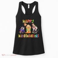 Coffee Halloween Thanksgiving Christmas Happy Hallothanksmas Women's Tank Top thumb 0