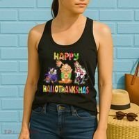 Coffee Halloween Thanksgiving Christmas Happy Hallothanksmas Women's Tank Top thumb 2