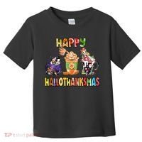 Coffee Halloween Thanksgiving Christmas Happy Hallothanksmas Toddler T-Shirt thumb 0