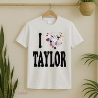 Colorful Heart Taylor First Name Girl I Love Taylor T-Shirt thumb 2