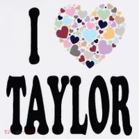 Colorful Heart Taylor First Name Girl I Love Taylor T-Shirt thumb 7