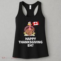 Canadian Happy Thanksgiving EH? Funny Turkey Dinner Women's Tank Top thumb 3