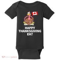Canadian Happy Thanksgiving EH? Funny Turkey Dinner Baby Bodysuit thumb 0