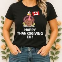Canadian Happy Thanksgiving EH? Funny Turkey Dinner Women's T-Shirt thumb 2