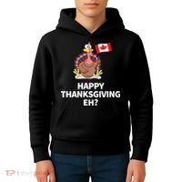 Canadian Happy Thanksgiving EH? Funny Turkey Dinner Kids Hoodie thumb 4