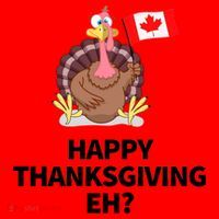 Canadian Happy Thanksgiving EH? Funny Turkey Dinner Santa Hat thumb 1