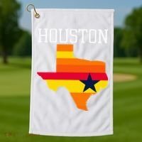 Classic Houston Texas Souvenir Golf Towel thumb 1