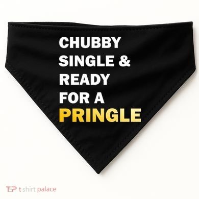 Chubby Single & Ready For A Pringle USA-Made Doggie Bandana