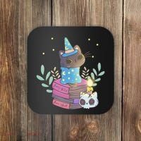 Cute Halloween Witch Cat Coaster thumb 0