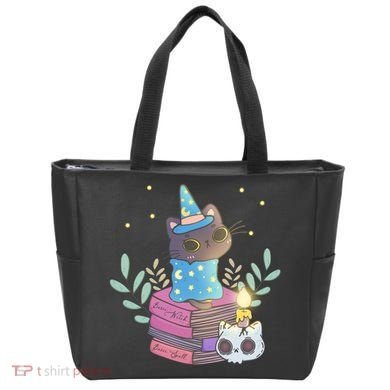 Cute Halloween Witch Cat Tote Bag