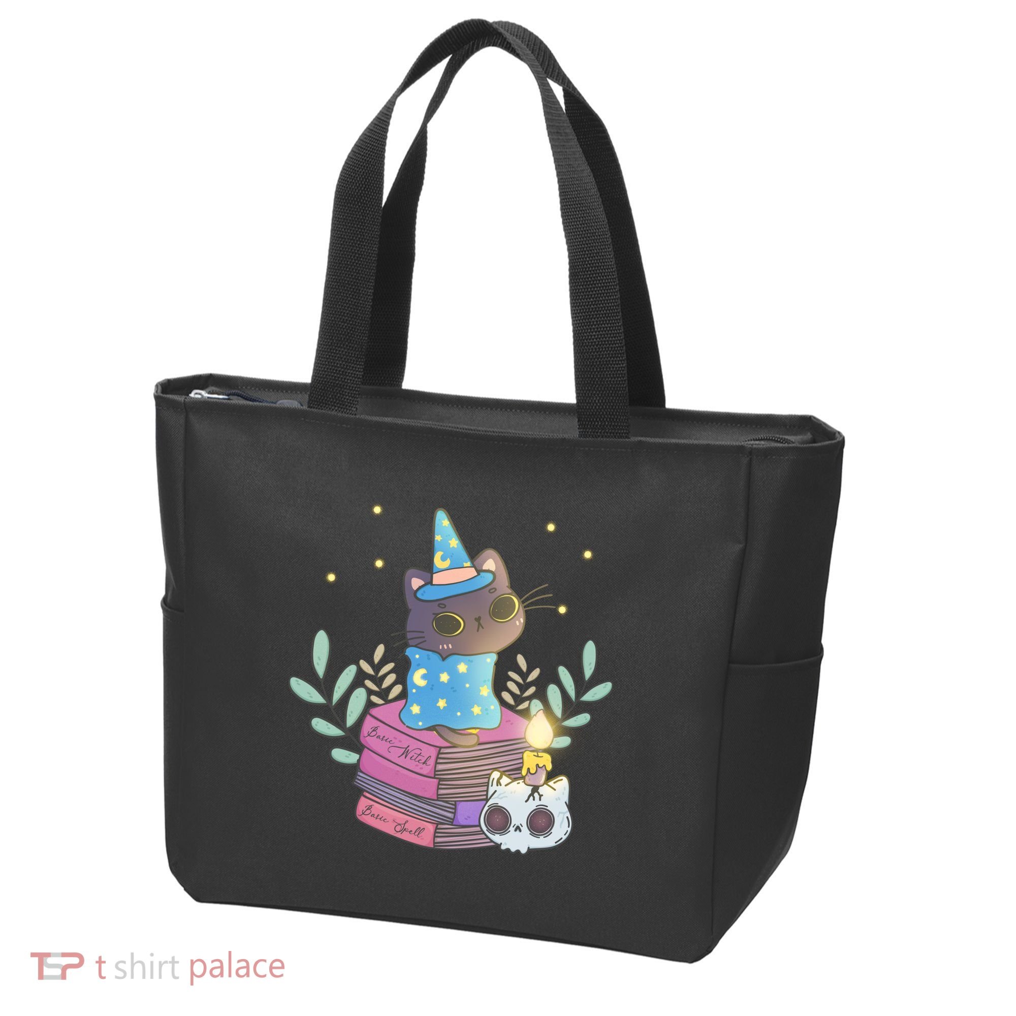 Cute Halloween Witch Cat Tote Bag
