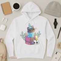 Cute Halloween Witch Cat Hoodie thumb 3