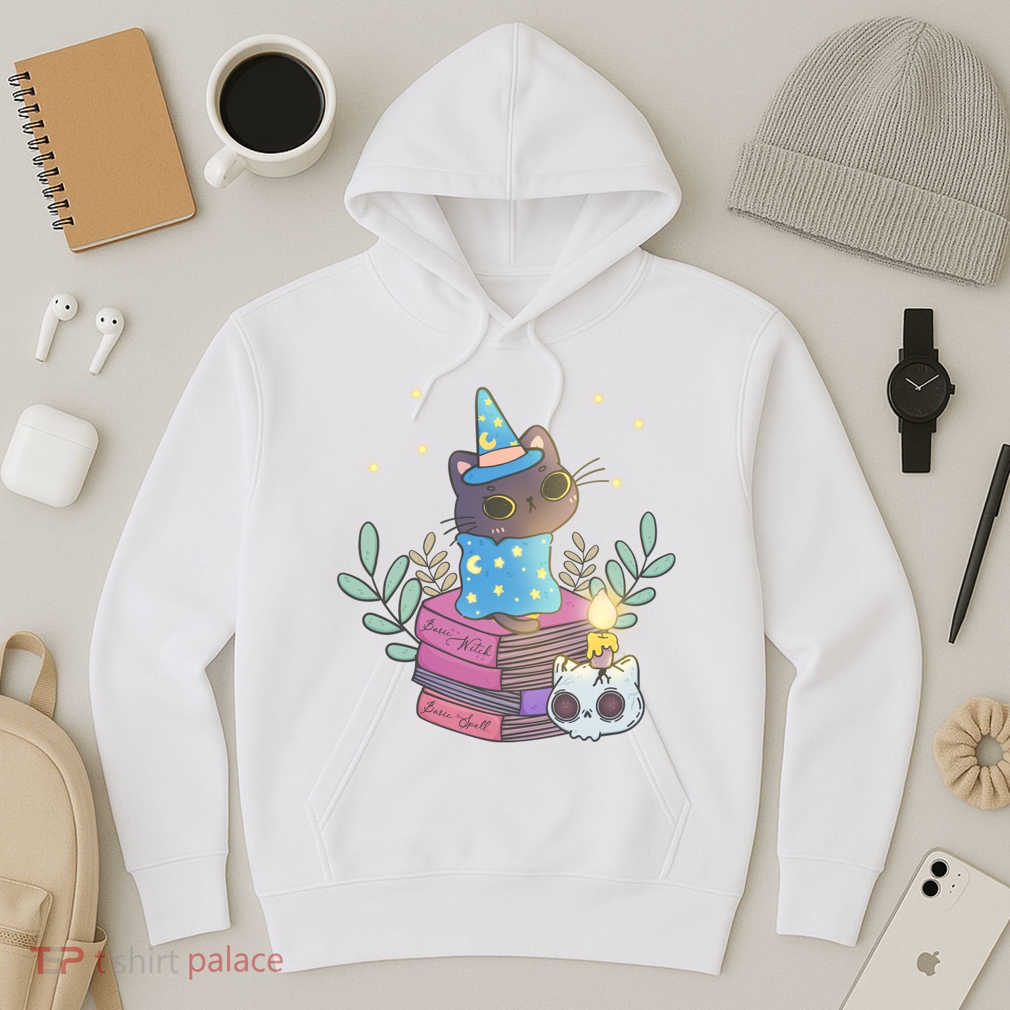 Cute Halloween Witch Cat Hoodie