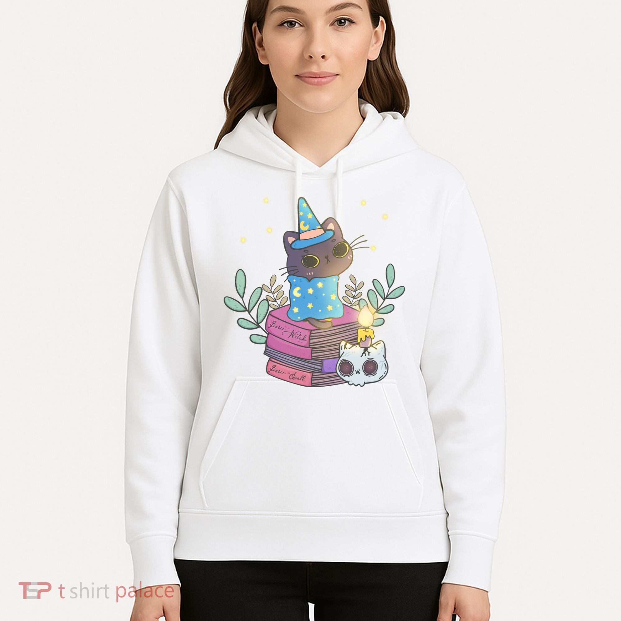 Cute Halloween Witch Cat Hoodie