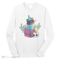 Cute Halloween Witch Cat Long Sleeve Shirt thumb 0