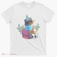 Cute Halloween Witch Cat T-Shirt thumb 0
