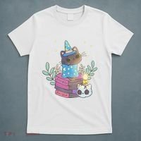Cute Halloween Witch Cat T-Shirt thumb 5