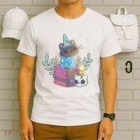 Cute Halloween Witch Cat T-Shirt thumb 6