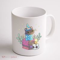 Cute Halloween Witch Cat Coffee Mug thumb 1