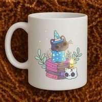 Cute Halloween Witch Cat Coffee Mug thumb 2