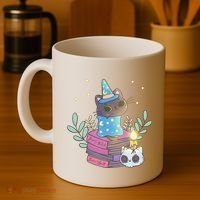 Cute Halloween Witch Cat Coffee Mug thumb 4