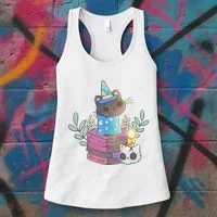 Cute Halloween Witch Cat Women's Tank Top thumb 3