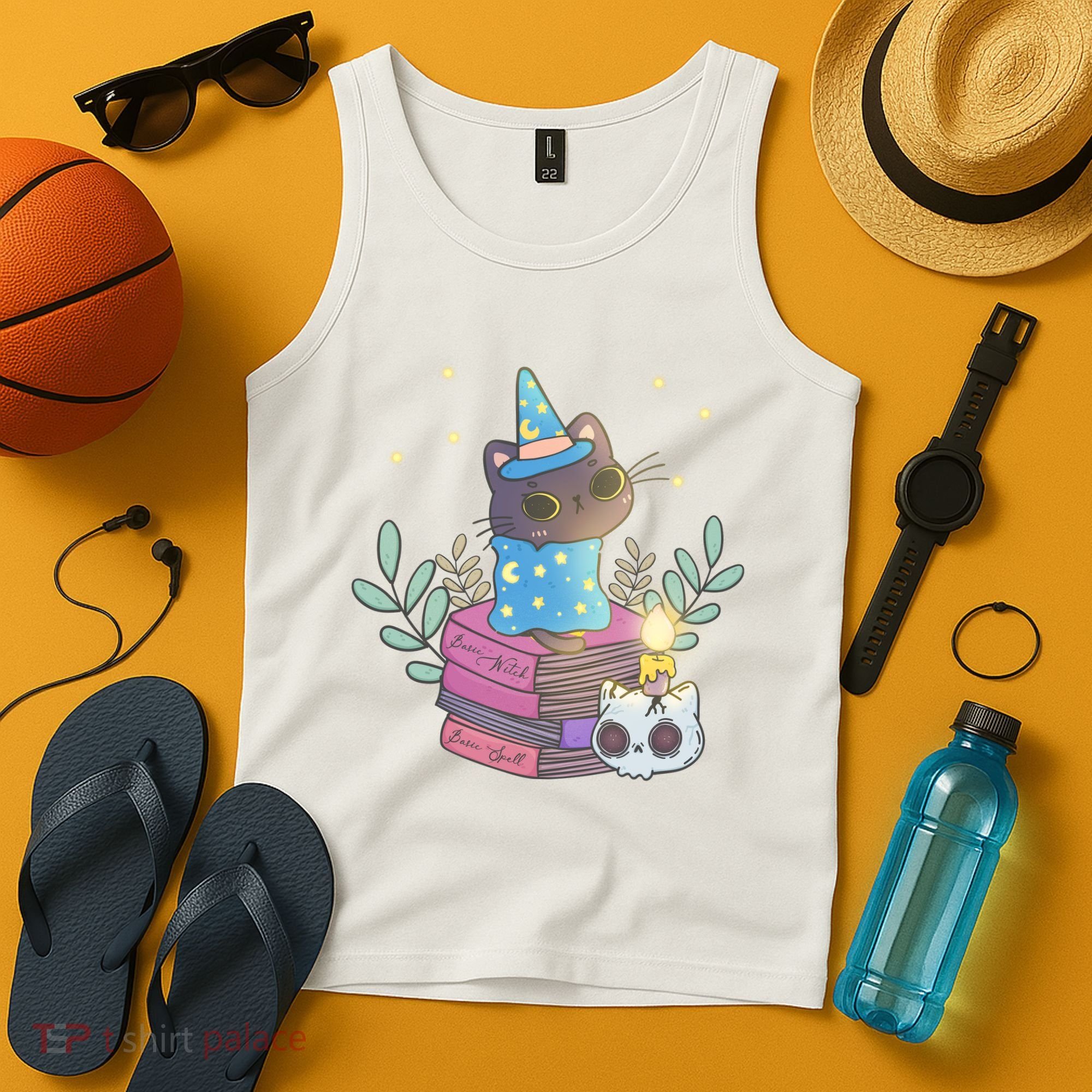 Cute Halloween Witch Cat Tank Top