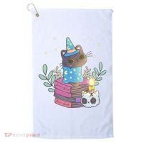 Cute Halloween Witch Cat Golf Towel thumb 0