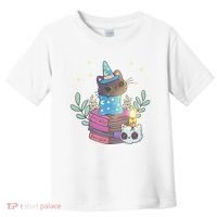 Cute Halloween Witch Cat Toddler T-Shirt thumb 0