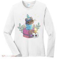 Cute Halloween Witch Cat Women's Long Sleeve Shirt thumb 0