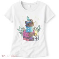 Cute Halloween Witch Cat Women's T-Shirt thumb 0
