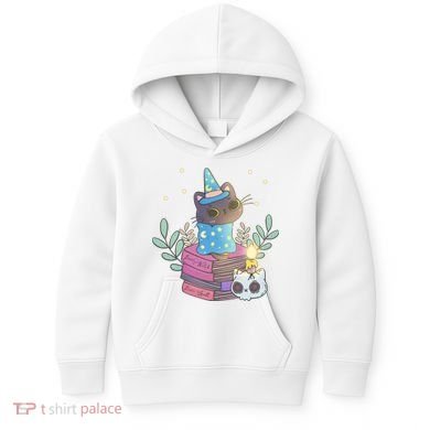 Cute Halloween Witch Cat Kids Hoodie